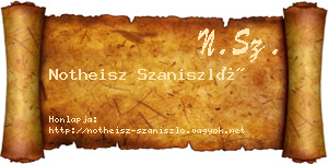 Notheisz Szaniszló névjegykártya